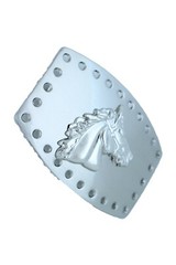 Men Women Western Fashion Belt Buckle Silver Metal Rodeo Horse Big Square Holes