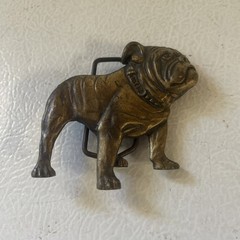 Bulldog Belt Buckle Brass Excellent Vintage Dog Mac Truck #5772