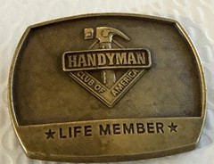 Handyman Club Of America Life Member Tool Shop Carpenter Mens Brass Belt Buckle