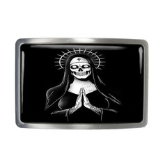 Santa Muerte Belt Buckle – Day of the Dead, Virgin Mary, Black Silver or Chrome