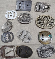 vintage LOT OF 20 belt buckles WESTERN brass metal cowboy 1970s 1980&rsquo;s 1990&rsquo;s