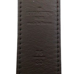 Louis Vuitton M6803 Damier Logo Buckle Suntulle Carre Leather Belt Brown Used