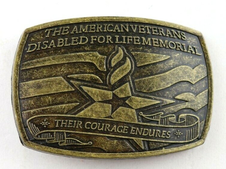 The American Veterans Disabled For Life Memorial Belt Buckle 2007 Sponsor #0369