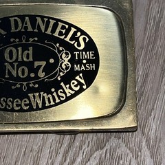 Jack Daniels Tennessee Whiskey Old No. 7 Solid Brass Belt Buckle Vintage!