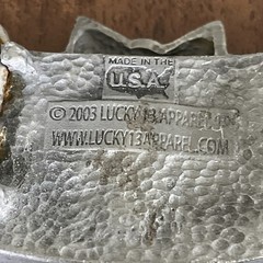 lucky 13 Apparel Y2K belt buckle cat Secret Compartment Rare!! Goth Emo
