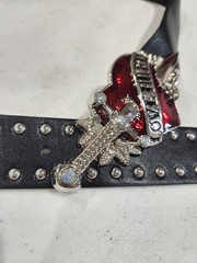 2000s Love Hurts Vintage Style Belt Traditional Graphic Adjustable 29-37 Unisex