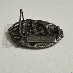 Bergamot Brass Works 1983 3D Sailing Clipper Ship Belt Buckle Enamel VTG Rudyard