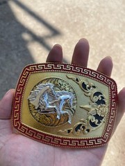 Western Buckle Gold Silver Red Horse Head Buckle Cowboy 2 » Hebillas Vaqueras