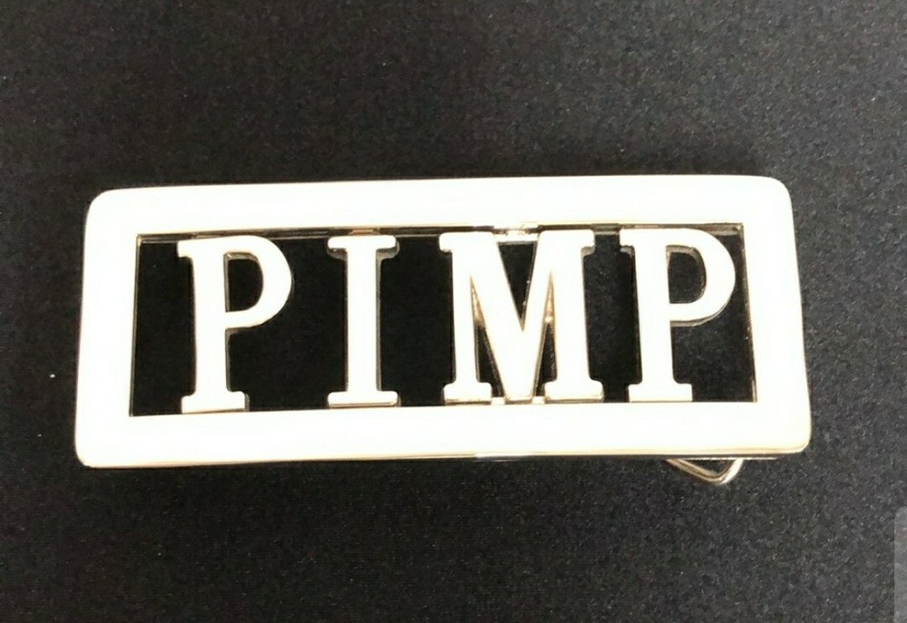Fabulous Chrome Plated « PIMP » Belt Buckle Size: 4.25” x 2”