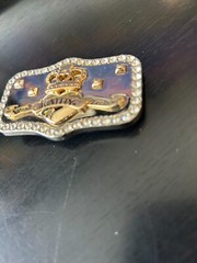 Vintage Collectible Kathy Van Zeeland Plaque Two Tone Metal or Belt Buckle Part