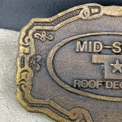 Vintage Hit Mid-State Roof Deck Co. Line USA Belt Buckle