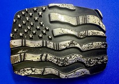 United States American Flag Engraved Patriotic – #6386 Chrome Brand Belt Buckle