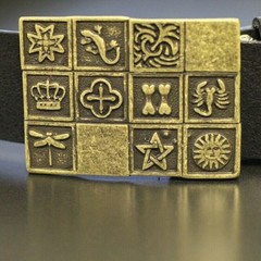 Dragonfly Belt Buckle, Crown, Pentagram, Bone, Gecko, Antique Silver