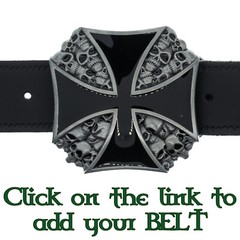 Iron Cross Skull Belt Buckle Biker Metal Gothic Maltese Tattoo Skeleton
