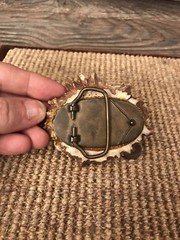 Vintage Elk Horn Belt Buckle Native Art