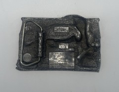 Bergamot Brass Works 1983 Locomotive 33 Belt Buckle Enameled Belt Train Railroad