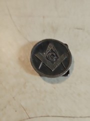 Vintage FREEMASON Metal Round Belt Buckle MASONIC.