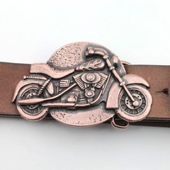 Vintage Motorcycle Belt Buckle Antique Silver Biker Retro Style Solid Metal