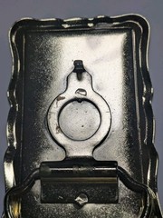 TRI COLOR PLATED FLOWER DESIGN BELT BUCKLE – VINTAGE – 3 1/2&Prime; X 2 1/4&Prime;