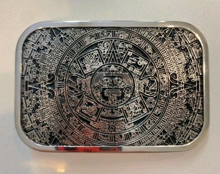 Aztec Mayan calendar mens women&rsquo;s belt buckle