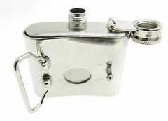 3oz. Howling Wolf Stainless Steel Flask Metal Removable Concealed Belt Buckle