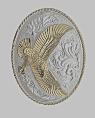 Eagle Belt Buckle New Men Gold Engraved Silver Metal Western Style Cowboy Rodeo