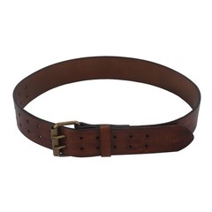 TOURBON Leather Belt 27-40 inch for Men with Double Prong 40-inch Long, Brown