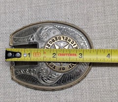 vintage 4PC belt buckle TEXAS custom made GERMAN SILVER nickel silver WESTERN