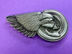 Eagle Head Wing Skull Motorcycle Wheel Rim Biker Punk Vibe Belt Buckle