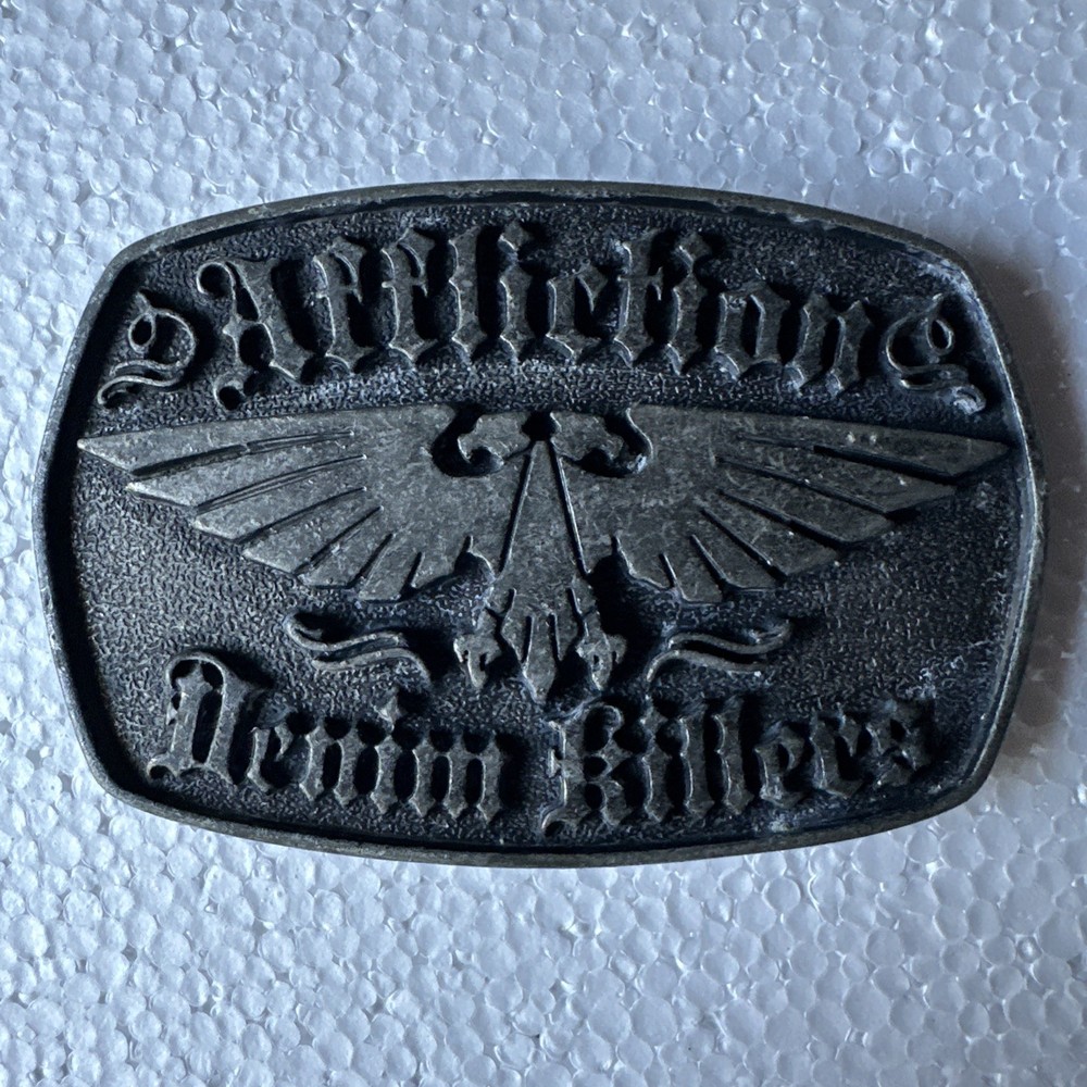 Vintage Affliction Belt Buckle Denim Killers Double Headed Eagle Y2K Masonic