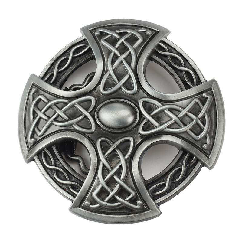 Celtic Cross Belt Buckle Western Cowboy Motorcycle Riding Belt Buckle