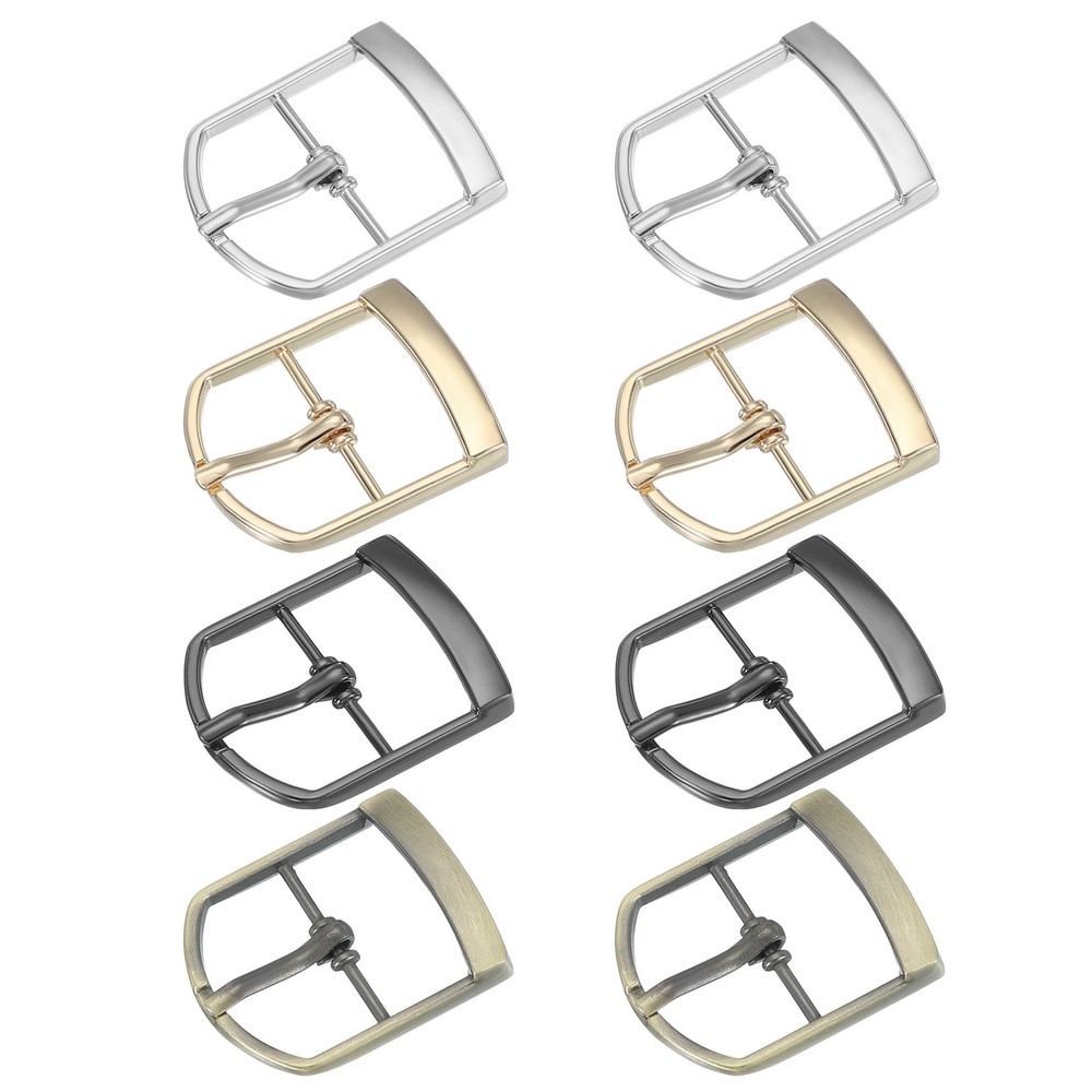 8Pcs 1&Prime; Single Prong Belt Buckle Roller Buckle Black/Silver/Light Gold/Brown