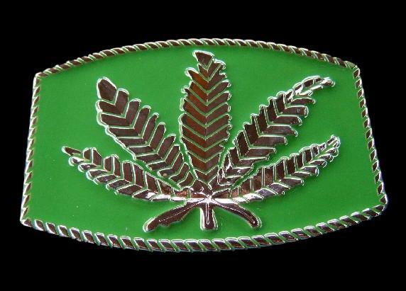 Marijuana Pot Leaf Weed Cannabis Plant Belt Buckle Stoner Rasta Jamaican