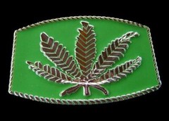 Marijuana Pot Leaf Weed Cannabis Plant Belt Buckle Stoner Rasta Jamaican