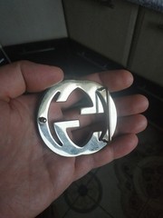 Authentic Gucci Interlocking G Belt Buckle Gold Tone Replacement 4cm 1.5&Prime; Buckle