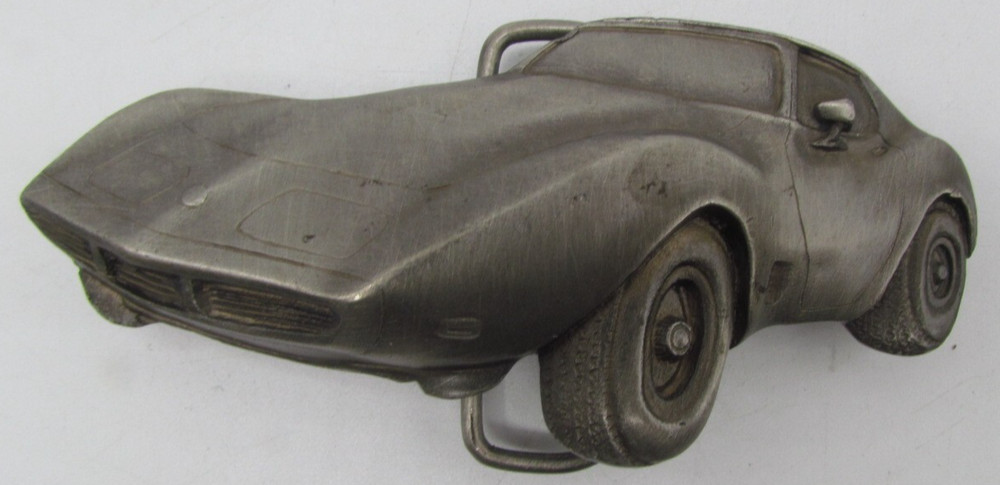 Vintage 1979 Corvette Pewter Belt Buckle by Indiana Metal Craft M93 USA