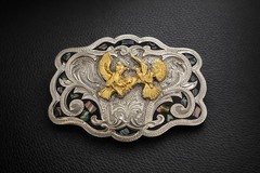 Roosters Western Cowboy Style Belt Buckle Hebilla Vaquera Con Gallos Peleando