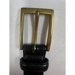 Brooks Brothers Mens Black Leather Belt Brass Buckle Size 36 Made in USA