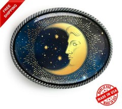 Celestial Moon n Stars Belt Buckle – Handmade Artisan Accessory – 615