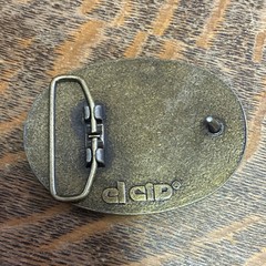 Vintage Pioneer Leather and Brass Belt Buckle by El CID