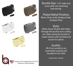 Build A Belt Replacement Military Style 1.25&Prime; Wide Buckle With Matching Belt Tip