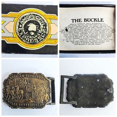 Vintage American Express Co Wells Butterfield Stagecoach Belt Buckle Synek NYC