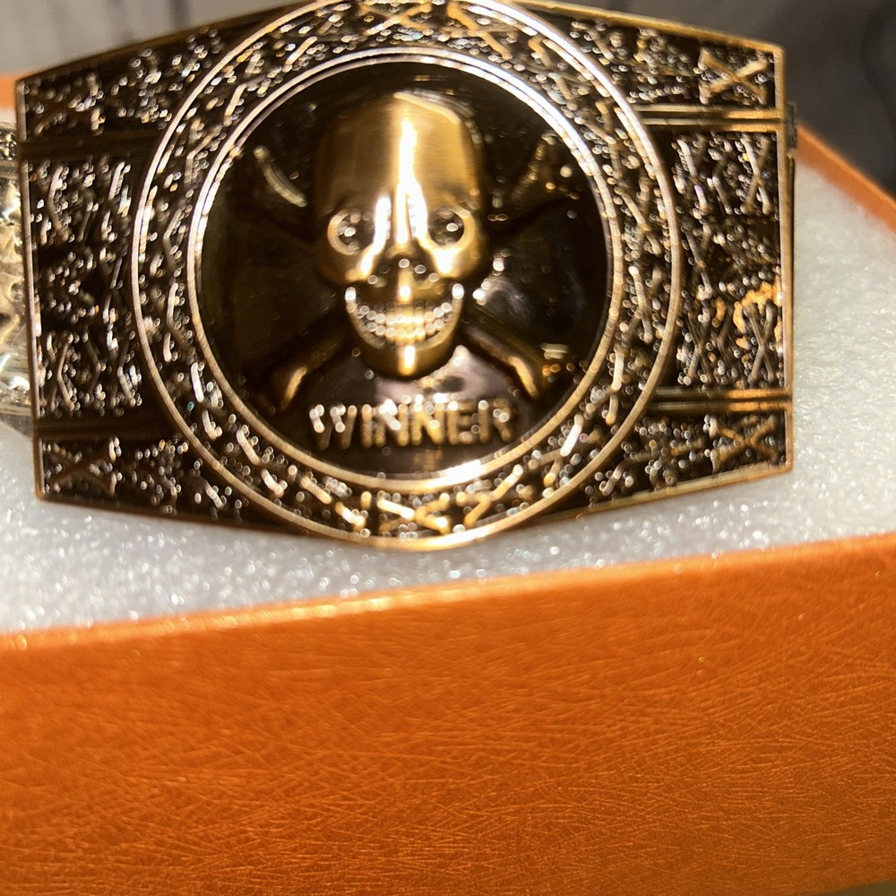 Men Stainless steel Belt metal waistband Golden Skull Skeleton Buckle Punk Rock
