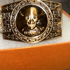 Men Stainless steel Belt metal waistband Golden Skull Skeleton Buckle Punk Rock