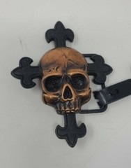 Belt buckle gold skull on cross men accessories metal gothic biker dark