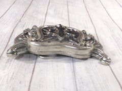 Silver Dagger Fleur De Lis Silvertone Belt Buckle with Black Crystals