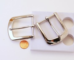New man/women 1 1/2&Prime; 38mm pin buckle(#T1) shinny nickel color finish USA
