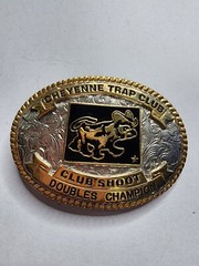 Cheyenne Trap And Shoot Club Trophy Belt Buckle Doubles Champion