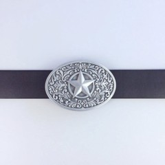 Antique Silver Southwest Star Western Oval Belt Buckle also Stock in the US