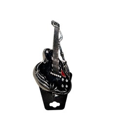 NWT Hot Buckles Guitar Belt Buckle Black Resin Silver Back Fender Rock Western